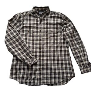 Carhartt Relaxed Fit Plaid 100% Cotton Button‎ Up XL Lumberjack Outdoors Preppy